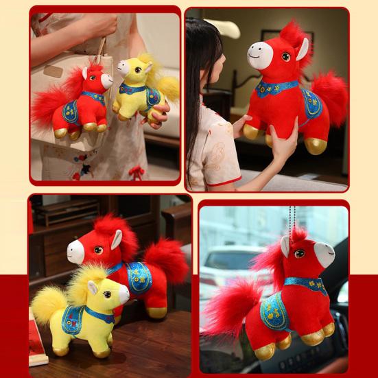 Horse Plush Doll for 2026 Year of The Horse Auspicious Blessings Good Luck Symbol Doll New Year Blessings Decoration