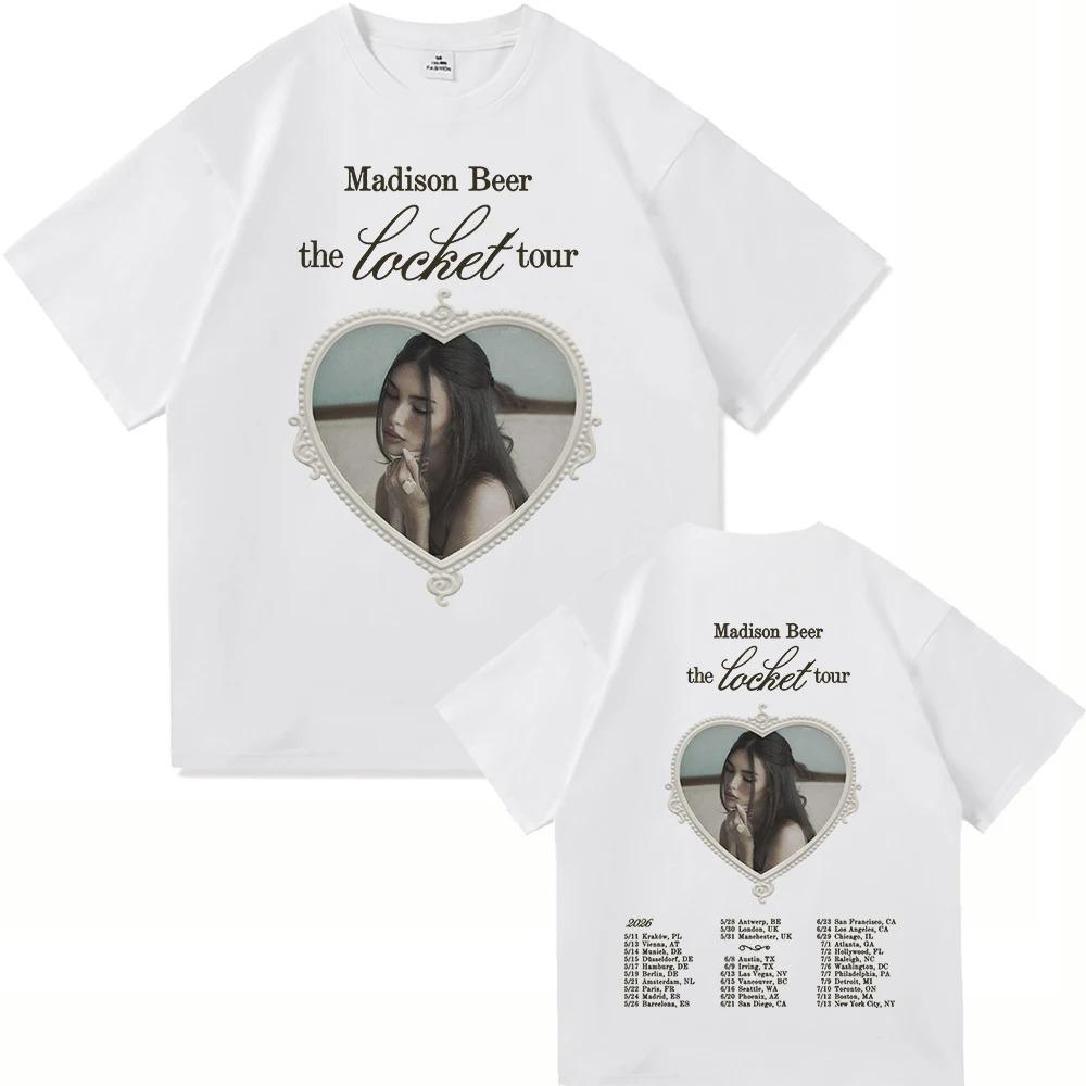 Madison Beer The Locket Tour 2026 Tee Shirt Fashion Menwomen Clothing Harajuku High Quality Tops Vintage Hiphop Cotton TShirts
