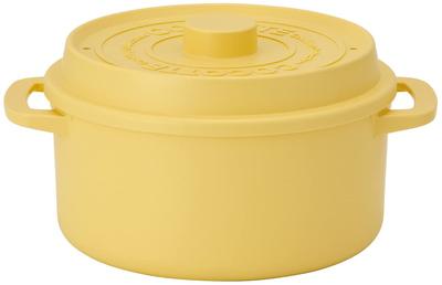Skater Microwave Pot with Dishwasher Dull Made In Cocotte-Style Colander, Safe, 1600ml, 18cm, Yellow, Japan, MWCP2-A