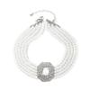 Five Layer Pearl Multilayer Necklace Imitation Pearl Women Choker Rhinestone Necklace  Wedding