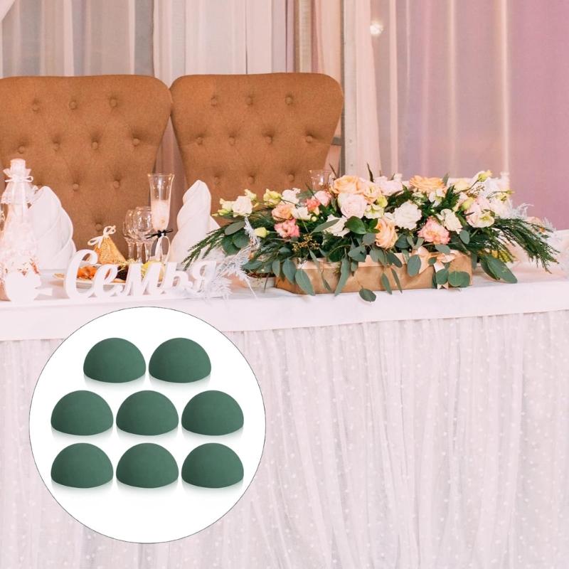 8Pcs Floral Dry Foam Half Balls Half Round Foam Block High Water Retention For Wedding Flower Bouquets Home Decoration