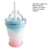 DYS Foldable Ice Hockey Cup, with Straw And Lid, Leak Proof Portable Beverage Food-Grade Silicone Summer Cold Drink for Drinks Juice Whiskey