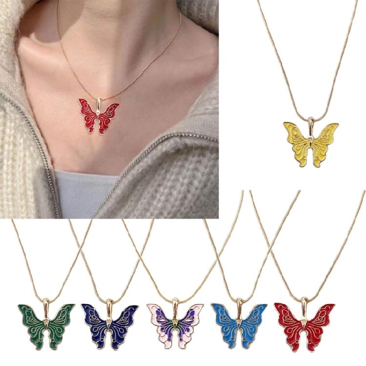 Butterfly Pendant Choker Adjustable Chain Necklace Perfect Gift for Girls Women