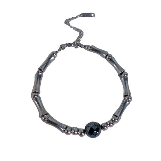 

Акция на браслет унисекс, подразумевающий шарнир, гладкую регулируемую бамбуковую бусину увеличенной длины, легкий вес из нержавеющей стали D