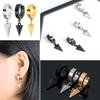 1-10 Pair Punk Geometric Minimalist Black Stainless Steel Hoop Earrings for Ladies Modern Daily Trendy Huggie Jewelry 2025 New