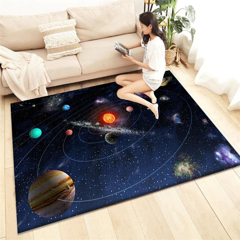 Cosmic Planet HD Printed Carpet Living Room Home Decor Sofa Table Rug Anti Slip Chair Cushion Lounge Mat Picnic Camping  Ar