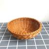 Bread Basket Round Kitchen Storage Basket Hand-Woven Coffee Breakfast Severing Tray Food Storage Platters for Drink Snack Tea