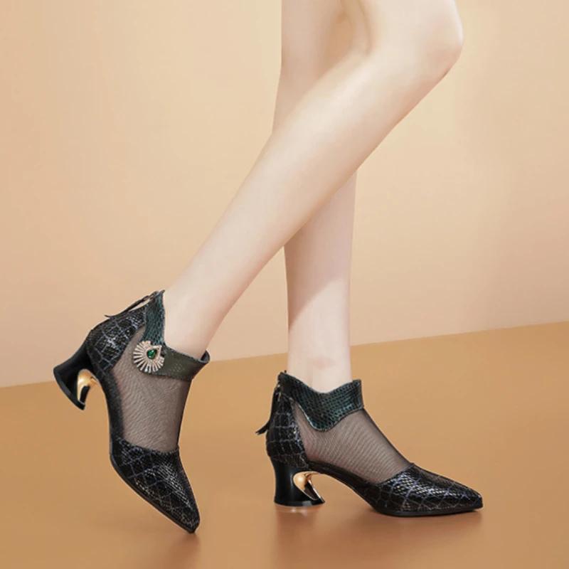 Vintage Sandal On Sale Pointed Toe Zip Women's Sandals 2025 Trend High Quality Casual Designer Luxury Offer Vip Ladies Shoes