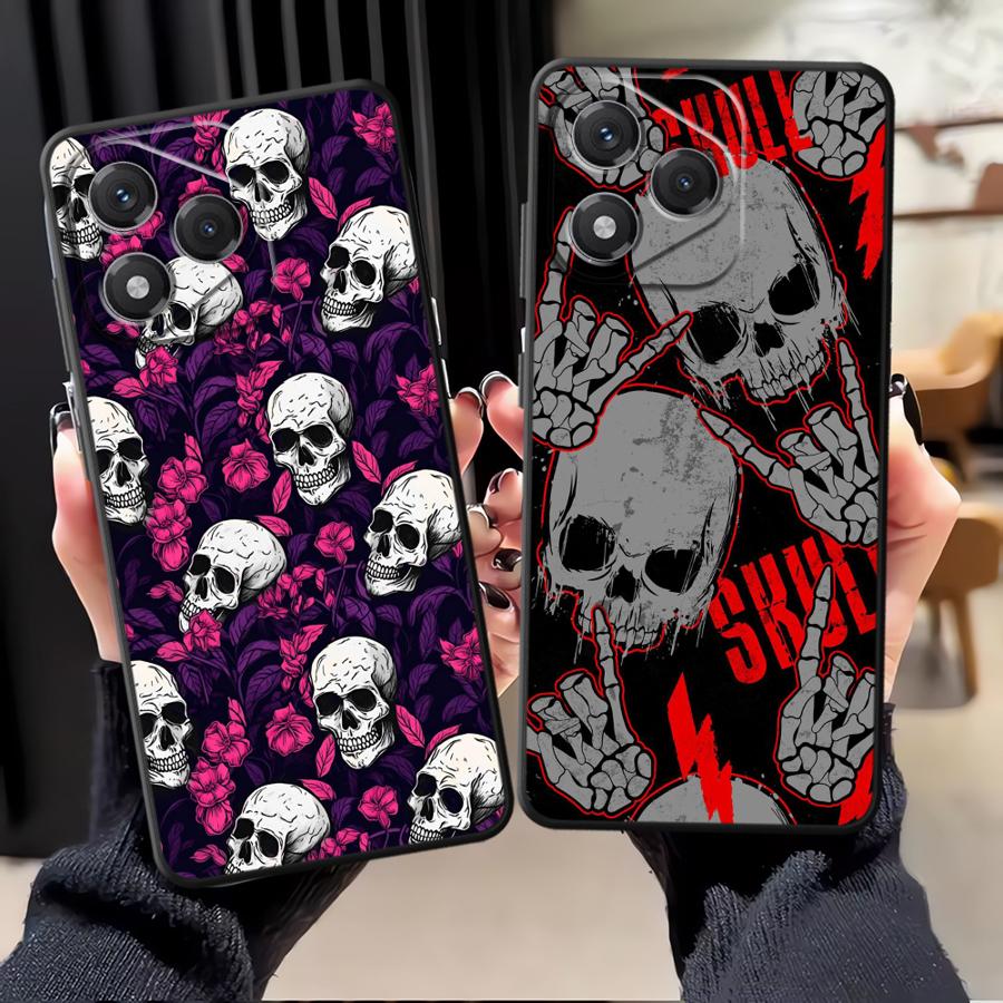 Case for Honor 70 8X 90 Lite X7a X9c X8 X7 X9a X9 Soft Back Phone Cover Creative Innovation Skull