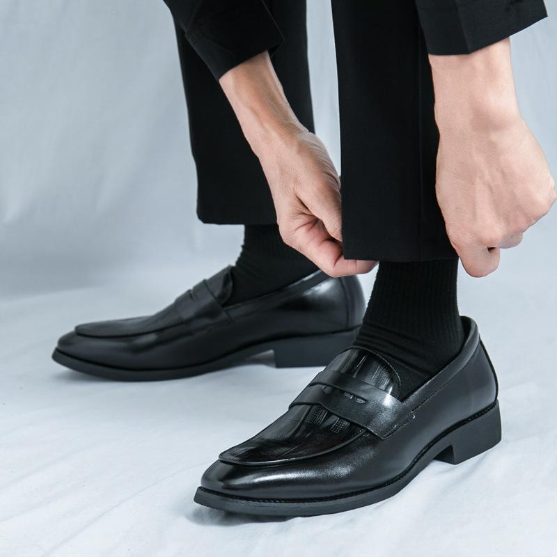 Men's Shoes Large Size New Casual Leather Shoes Fashionable Men's Foot Loafers Trendy Business British Style Leather Shoes