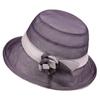 Summer Mother Bucket Hat Bow Travel Elegant Crimped Basin Hat Middle-Aged And Elderly Sunshade Sunscreen Hat