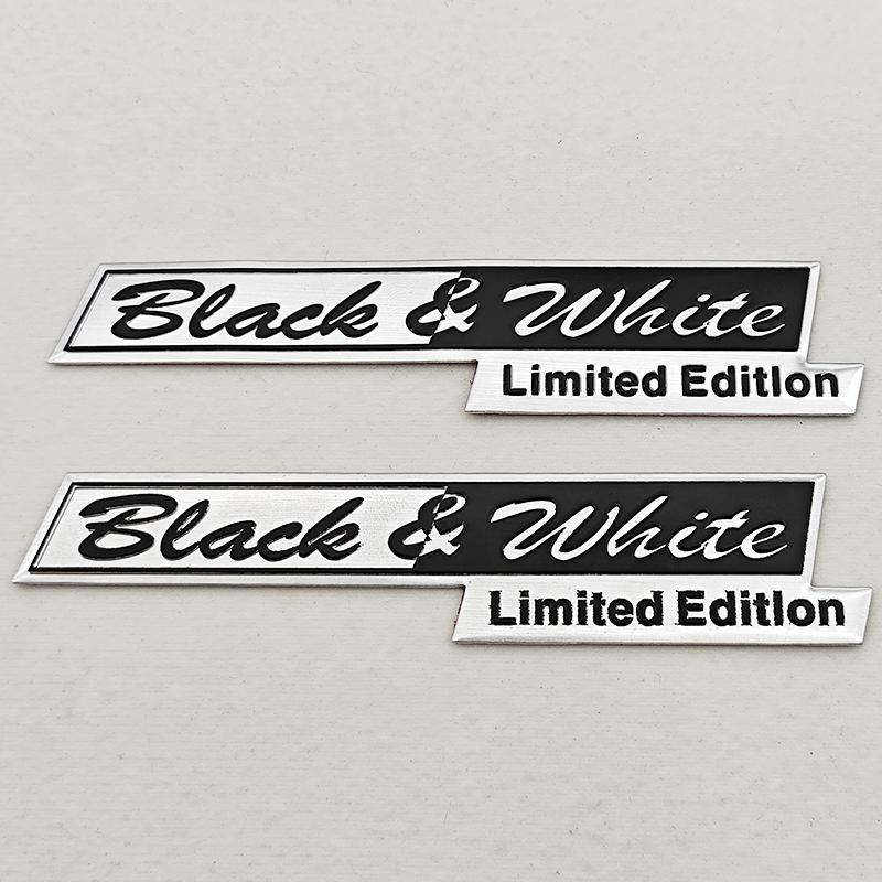 3D Aluminum Logo Black&White Limited Edition Badge Sticker Emblem Decals Auto Universal Accessories