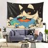 Fun Cartoon Cat Pattern Digital Printing Polyester Wall Tapestry Suitable for Use In Living Rooms Bedrooms Offices Bars Party