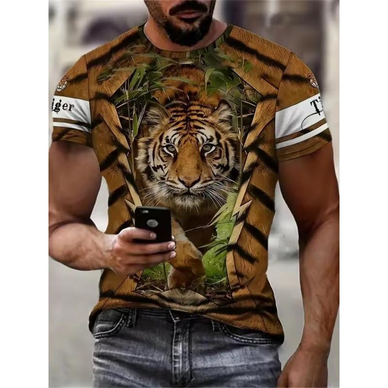 Men's Animal Tiger Totem 3D Printed T-Shirt Street Top Creative Daily Leisure Sports Fashion Trend Personalized Neutral Clothing