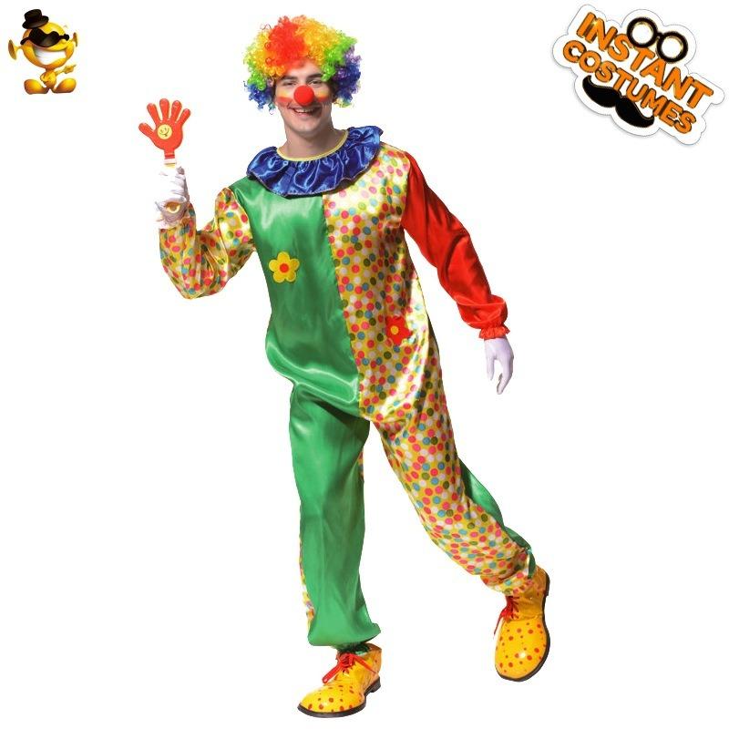 Halloween adult big men's circus happy clown costumes stage costumes cosplay costumes