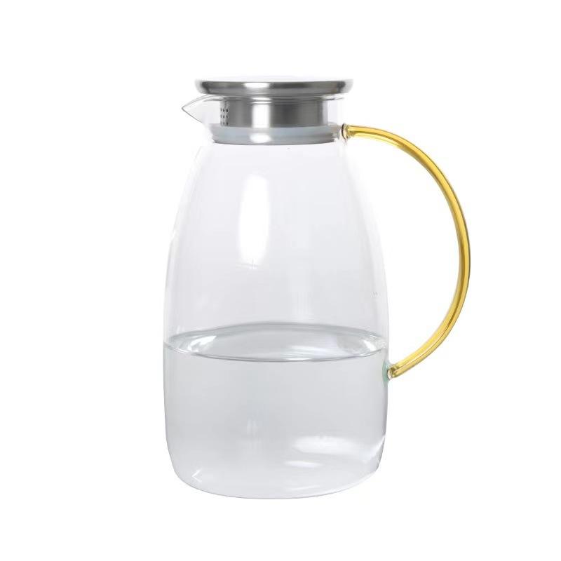 

Прозрачный стеклянный чайник для холодной воды из боросиликатного стекла, бытовой чайник большой емкости для сока и напитков, чайник для холодной воды 2000ml