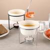Ceramiczny podgrzewacz do masła Fondue Stabilny metalowy stojak Podgrzewacz do czekolady Topiarka do sera Deser