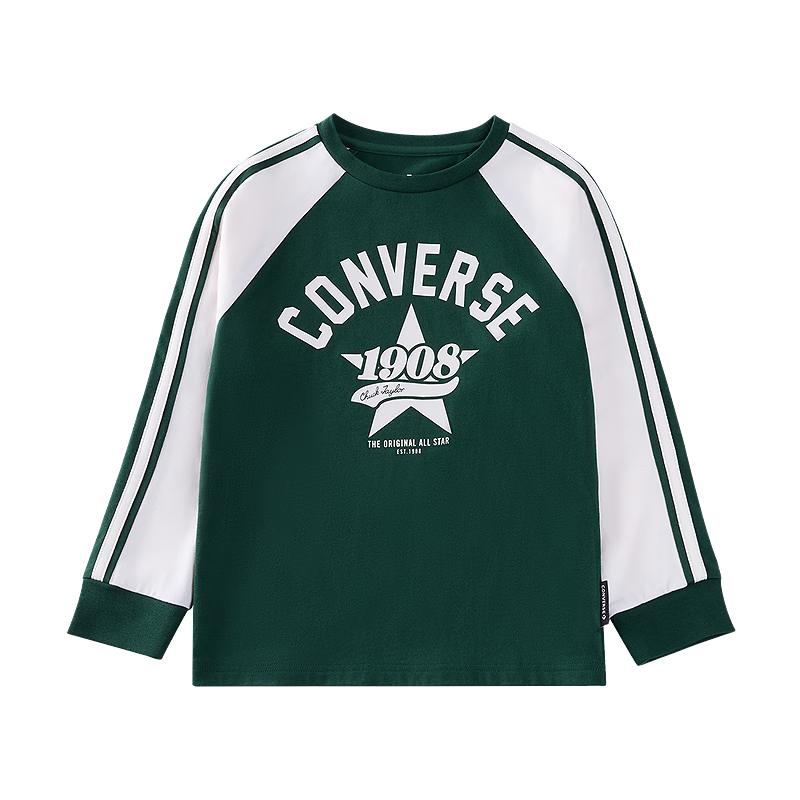 

Converse Мальчишеская полосатая футболка с длинным рукавом, имитирующая две части S