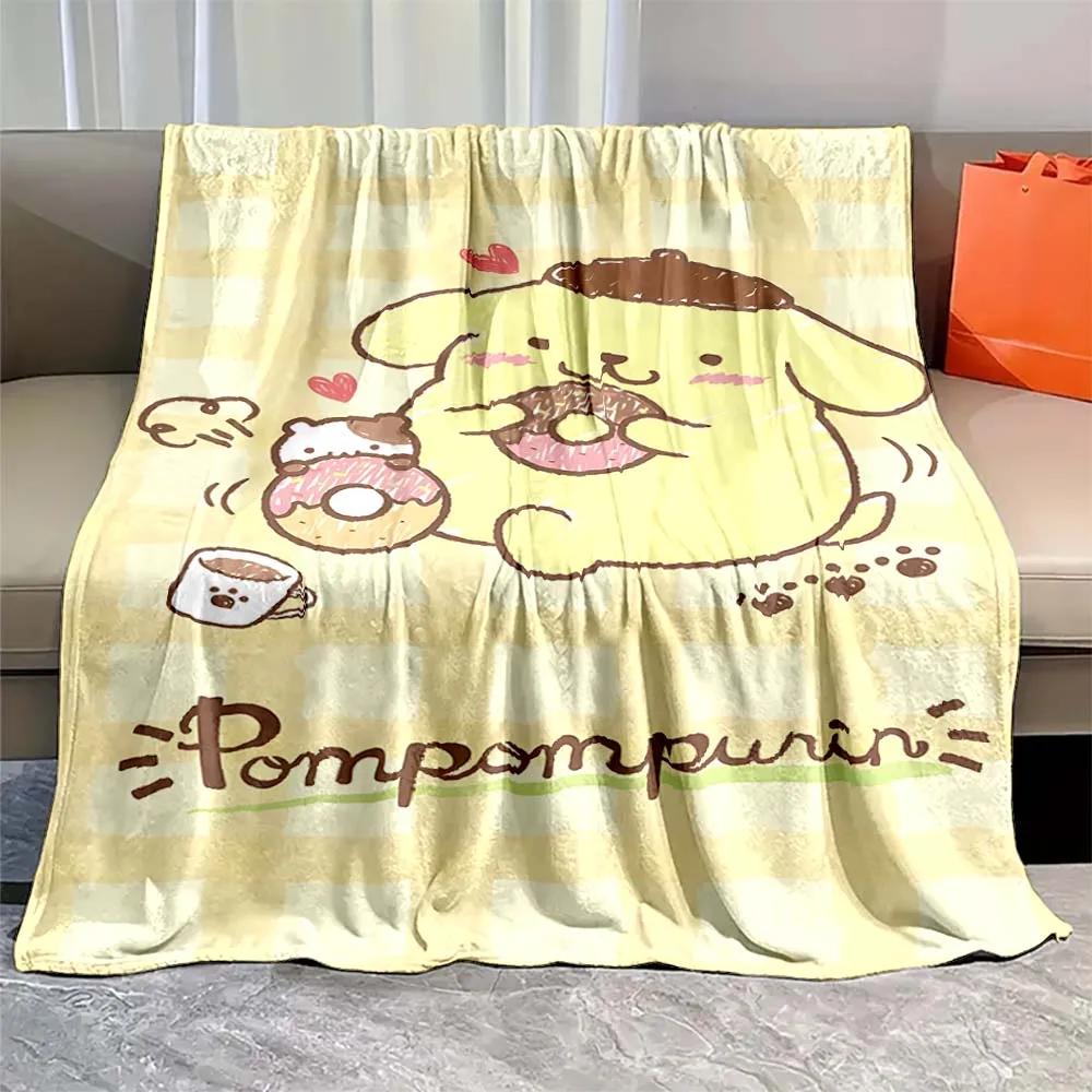 Pom Pom Purin Printed Blanket Kawaii Dog Cartoon Flannel Fluffy Soft Blanket for Adult Plush Sofa  Picnic Beach Towel