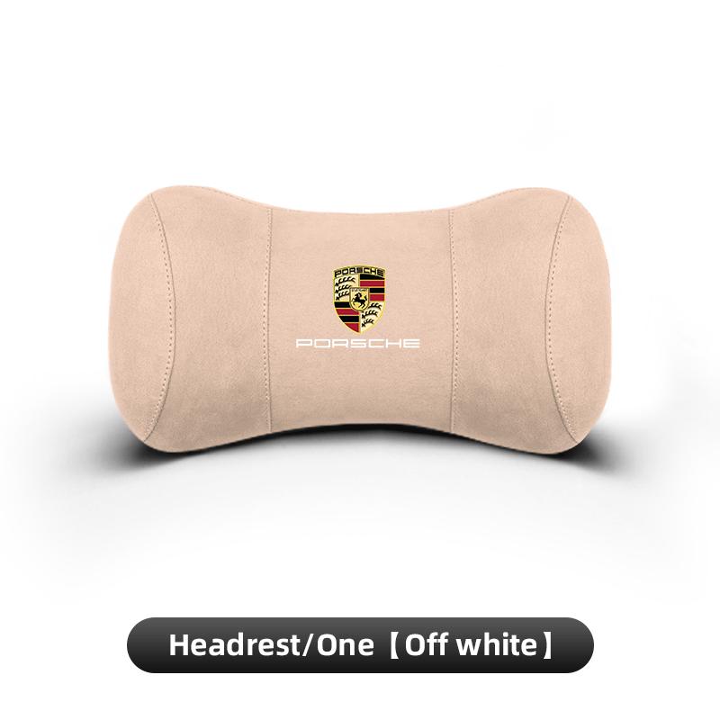 UQMW3 Car Seat Headrest Pad Auto Neck Pillow Lumbar Support For Porsche 911 718 Taycan Panamera Cayenne Macan Boxster Cayman Pajun 918
