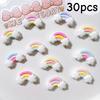 30 Stück Mini-Regenbogen-Wolken-Harz-Accessoires für DIY-Haarspangen, Schmuckherstellung, Schuhschnallen und Hut-Patches - kein Mosaik