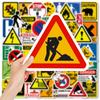 10/30/50pcs Cartoon Danger Warning Sign Stickers Waterproof DIY Notebook Laptop Car Suitcase Cool Decoration Sticker Fun for Toy