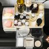 Storage Rack with Clear Windmill Shape Organizer Large Capacity Cosmetics Organizer Dustproof Cosmetic Case for Bathroom Desktop