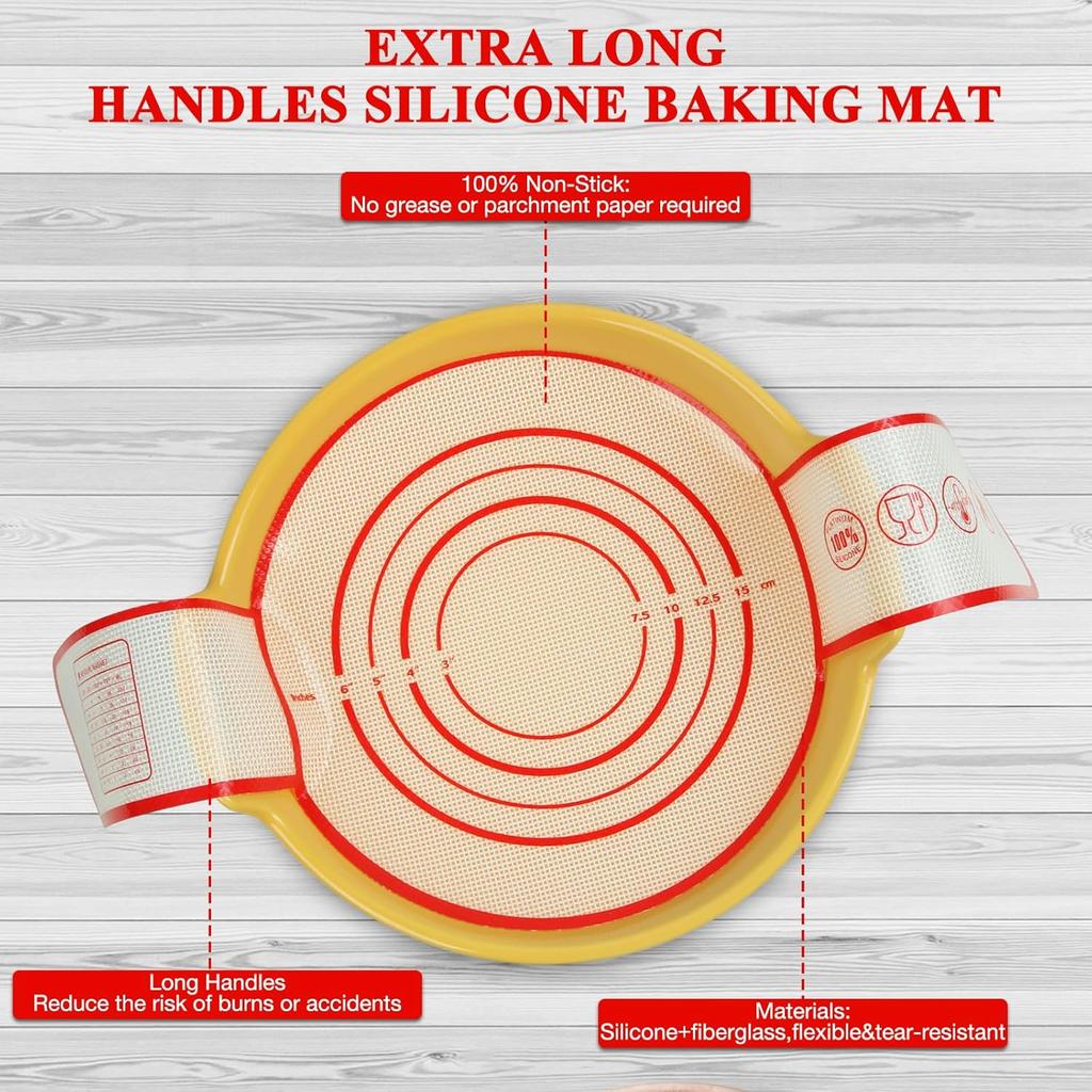 Silicone Bread Sling for Dutch Oven Baking Mat With Extra Long Handles Sourdough Bread Baking Supplies Non-Stick Silicone Mat Reble Heat Resistant
