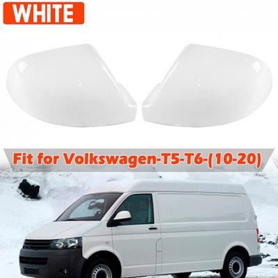 Pair Rearview Mirror Cover Replacement White for Volkswagen Transporter T5 T6