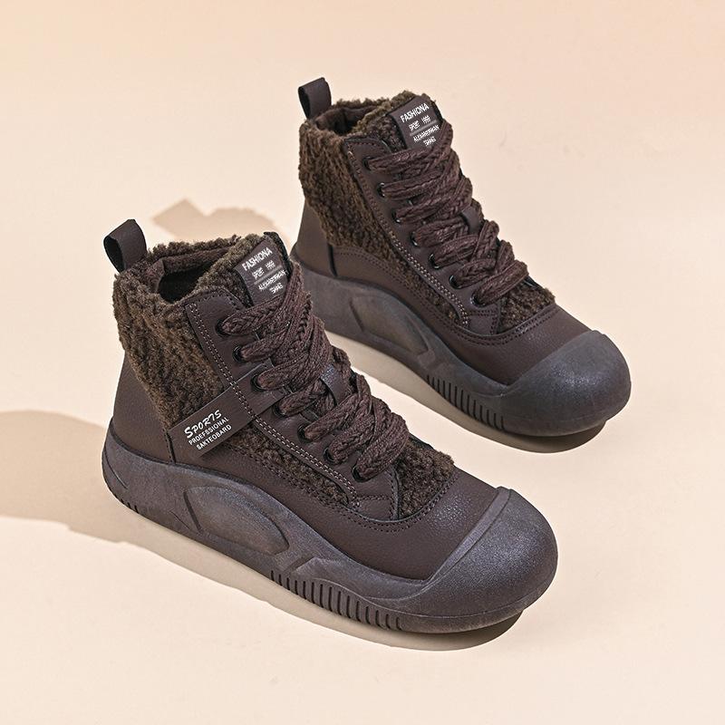 Martin boots winter high-grade cotton boots warm fluffy soft-soled piled warm mid-tube cotton shoes