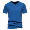 Fashion Men's Summer Short Sleeve Solid Colour Casual Slim Fit Stretch Bottom Shirt
