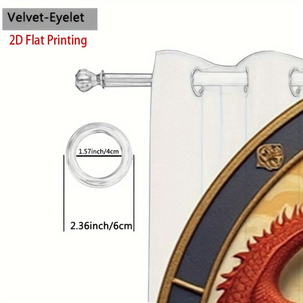 Flat Printing Curtains Yin Yang Red Blue Dragons Pattern Home Decor Made Suede Curtain Set Of 2 Polyester With Grommet Washable