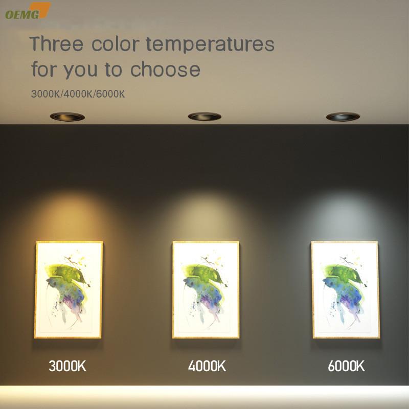 Eingebettetes LED-Downlight, blendfreier Scheinwerfer, Wohnzimmer, Flur, kein Hauptlicht, einstellbar, 9W12W, warmweißes Licht, Innenbeleuchtung