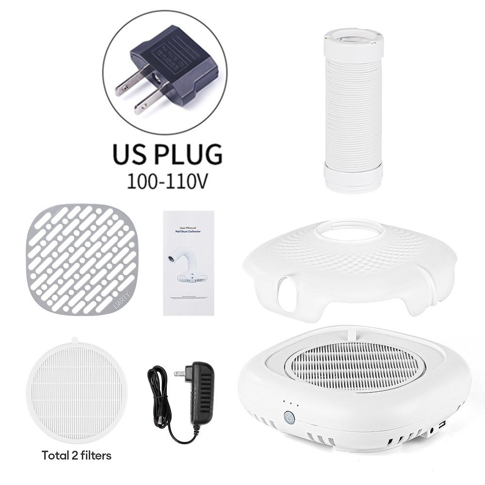 130W Super Suction Brushless Nail Dust Extractor Powerful Nail Dust Collector Nail Art Manicure Fan Vacuum Cleaner With 2 Filter