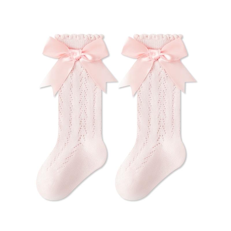 Children Girls Socks With Bows Cotton Baby Girls Socks Soft Toddlers Long Socks For Kids Princess Knee High Socks for Girls