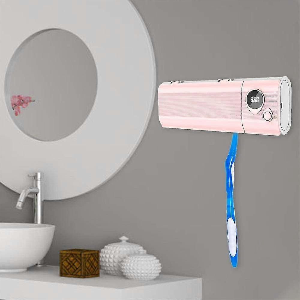 Smart Toothbrush Holder Bathroom Wall Mounted Toothbrush Sterilizer with Timer Function Toothbrush for Baby Girls White