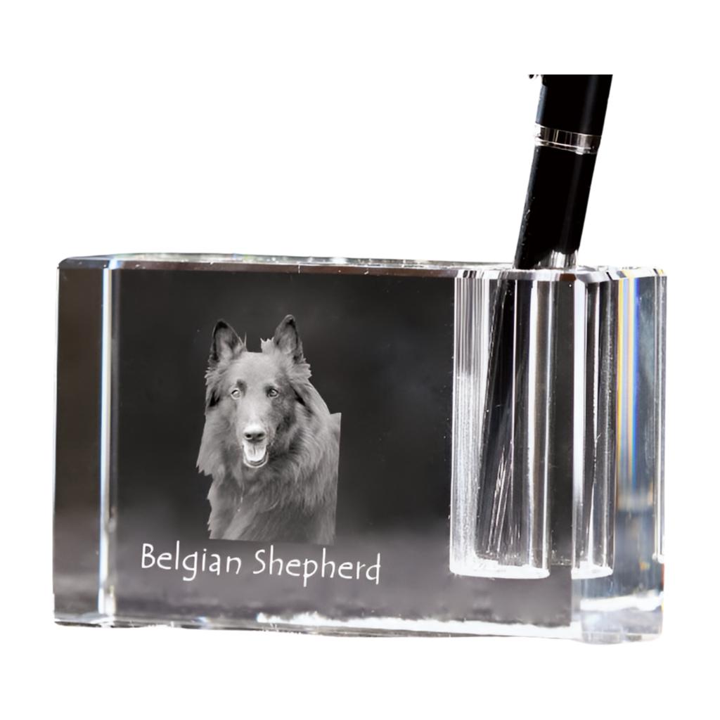 Belgian Shepherd Dog, Belgian Sheepdog – Pen stand, crystal organiser with dog photo | Art-Dog