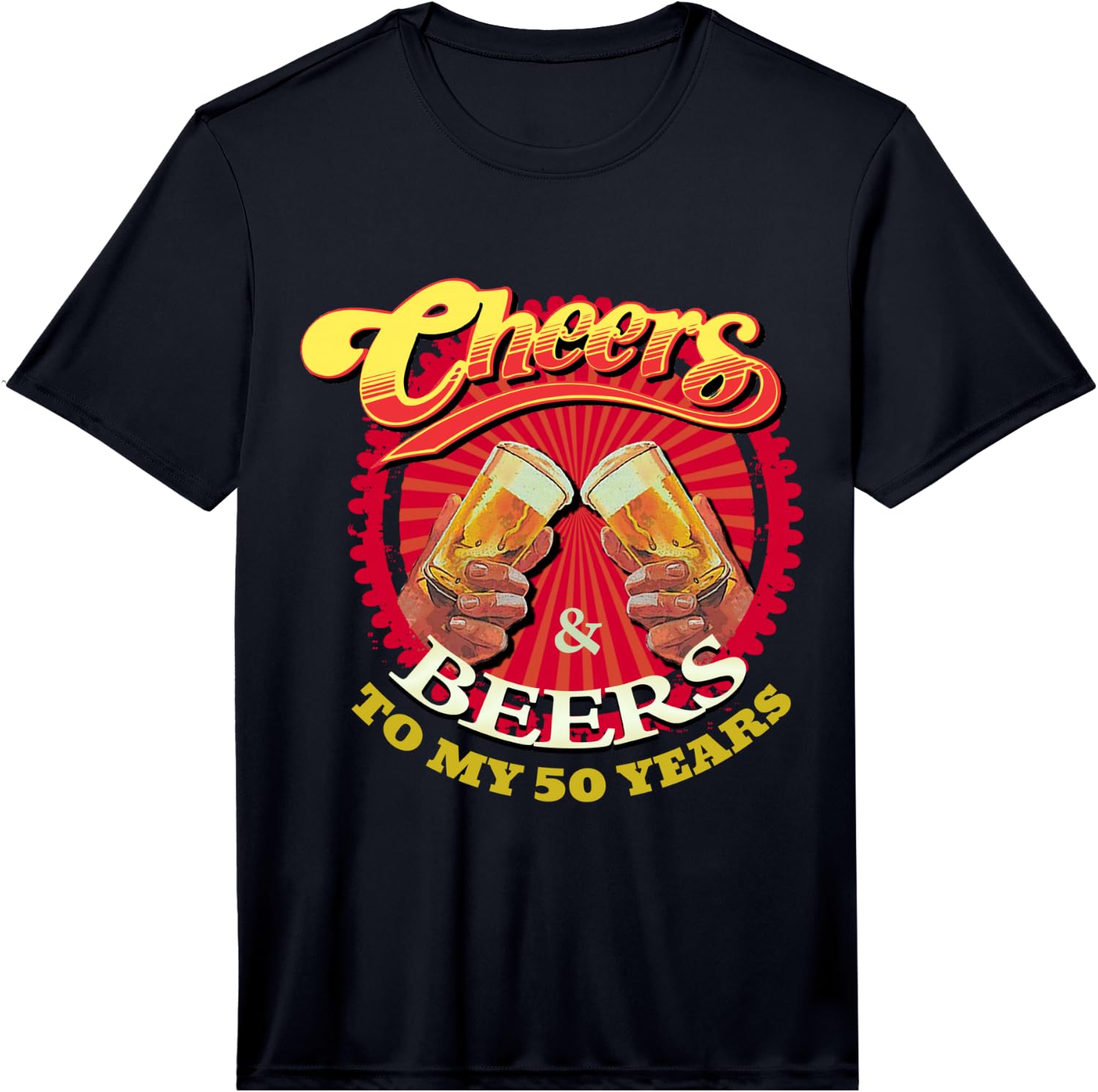 Mens Cheers Beers to My Fifty 50 Years Funny Birthday Performance  Unisex T-Shirt M