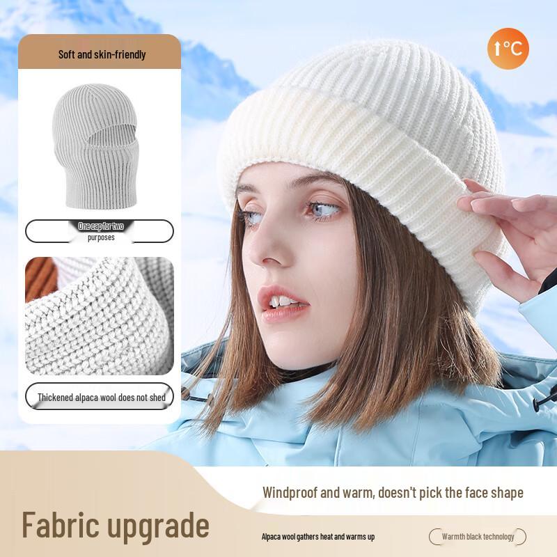 

Женская осенне-зимняя шапка-бини из смесовой альпаки, 2 шт. One Size