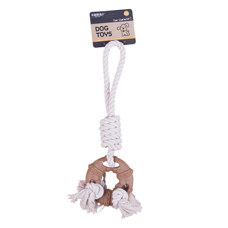 Dog Toys Woven Knot Grinding Tooth Imitation Cattle Bone Rope Ball Medium and Large Dogs Can't Bite Cotton Rope Toys