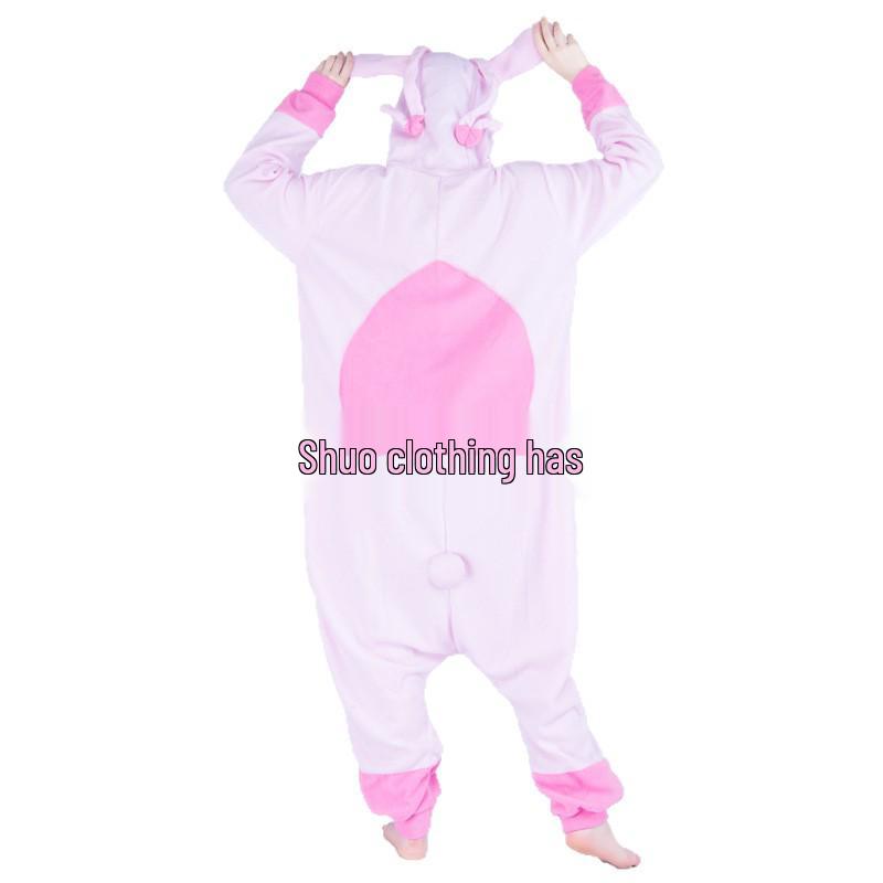 Růžové Modré Zvířecí Kreslené Fleecové Onesie Pyžamo pro Páry - Podzimní/Zimní Kolekce