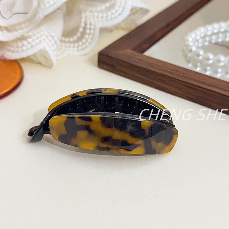 Large Banana Clip for Ponytail - Korean/French Vertical Hairpin with Leopard Print