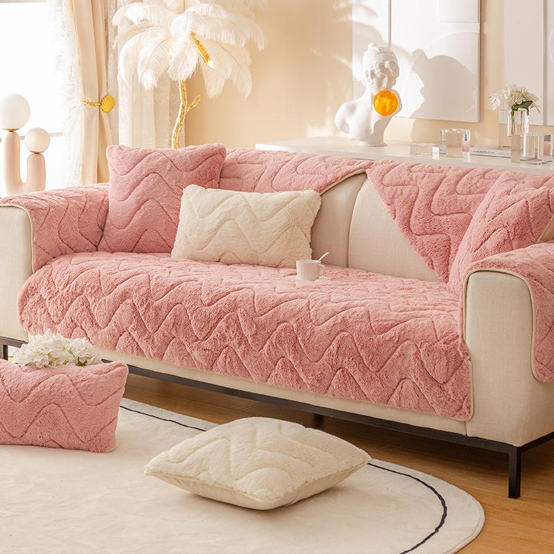 Winter Plush Sofa Cushion Thickened Non-Slip Modern Simple and High-End Leather Sofa Affordable Luxury Style All-Inclusive Imperial Concubine Cushion