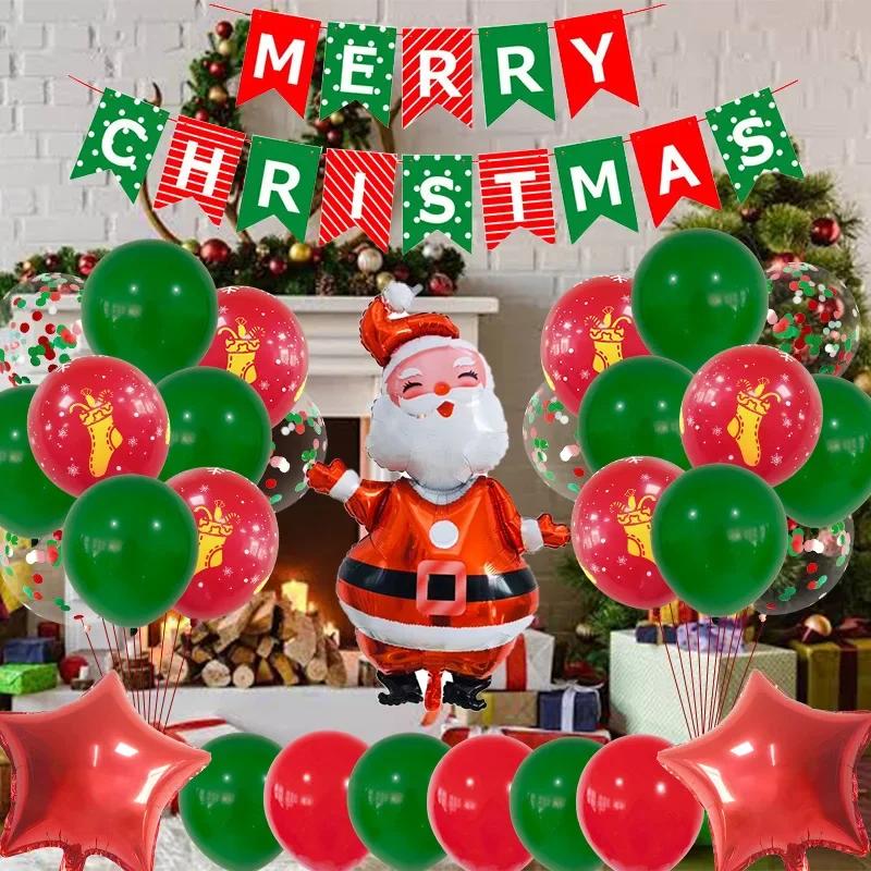 118cm Christmas Balloon Large Santa Claus Decorative Balloon Aluminum Foil Balloon for Christmas Party Decorations