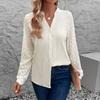 Embroidered Patchwork Top - Autumn Women's Dress with Textured Long-sleeved Stand-up Collar Cardigan Shirt