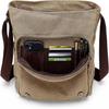 Canvas Leder Umhängetasche für Herren 15,6 Zoll Laptop, Vintage Schulter Aktentasche, Arbeitstasche, Schwarz