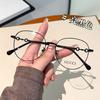 Gg Home Myopia Women'S Full Metal Glasses G0880 Ultra-Light Glasses Frame, Horseshoe Buckle Retro Plain Face