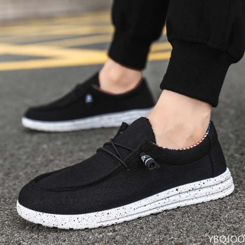 

Spring Autumn Fashi Plus Men s Casual Loafers Are Soft Comfortable Suitable for Lazy People To Step Canvas Flat Shoes Men 43 чёрный