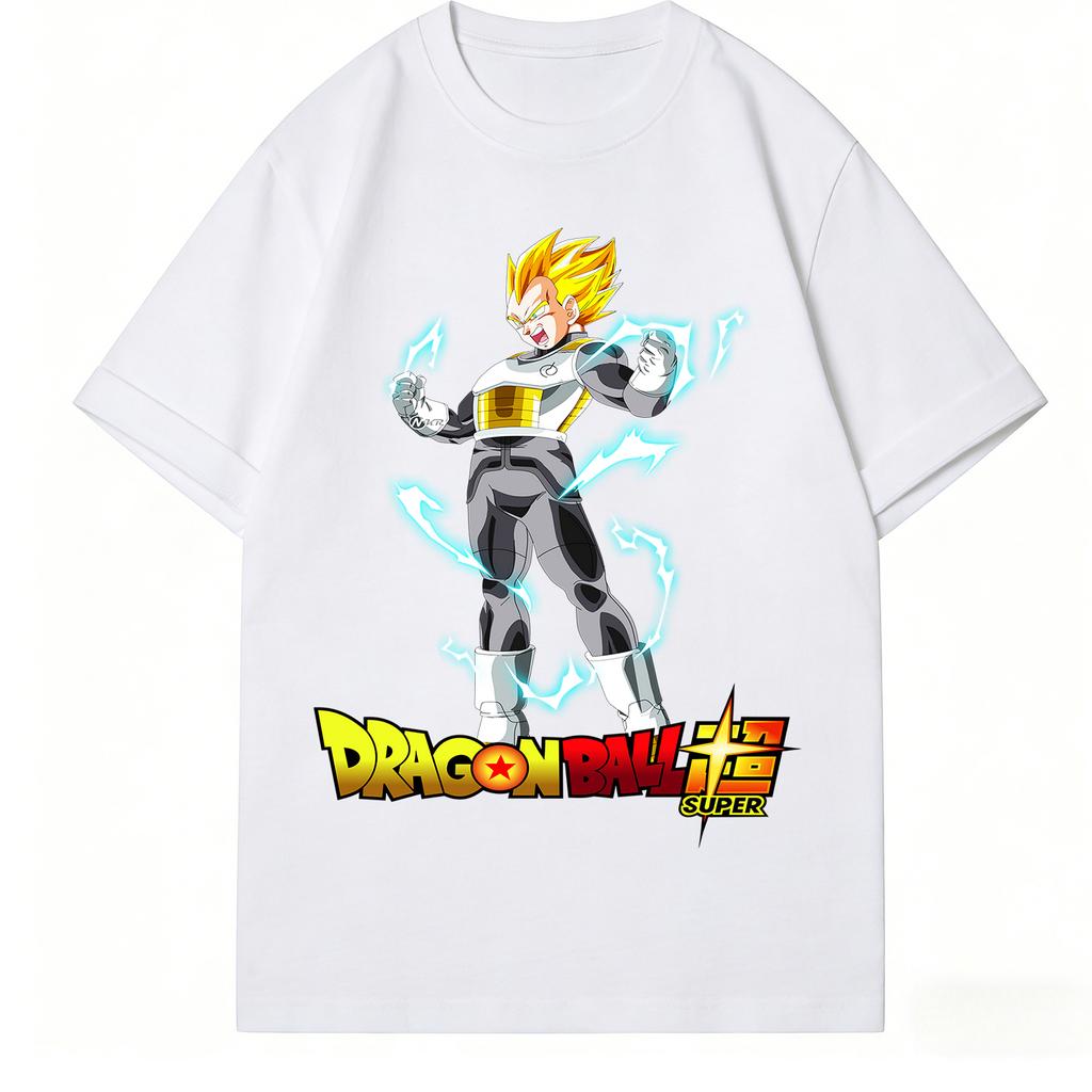 2026 New Dragon Ball Vegeta Anime Printed Short Sleeve Tshirt Mens and Womens Tshirt Mens Tops Sports Tshirt Harajuku