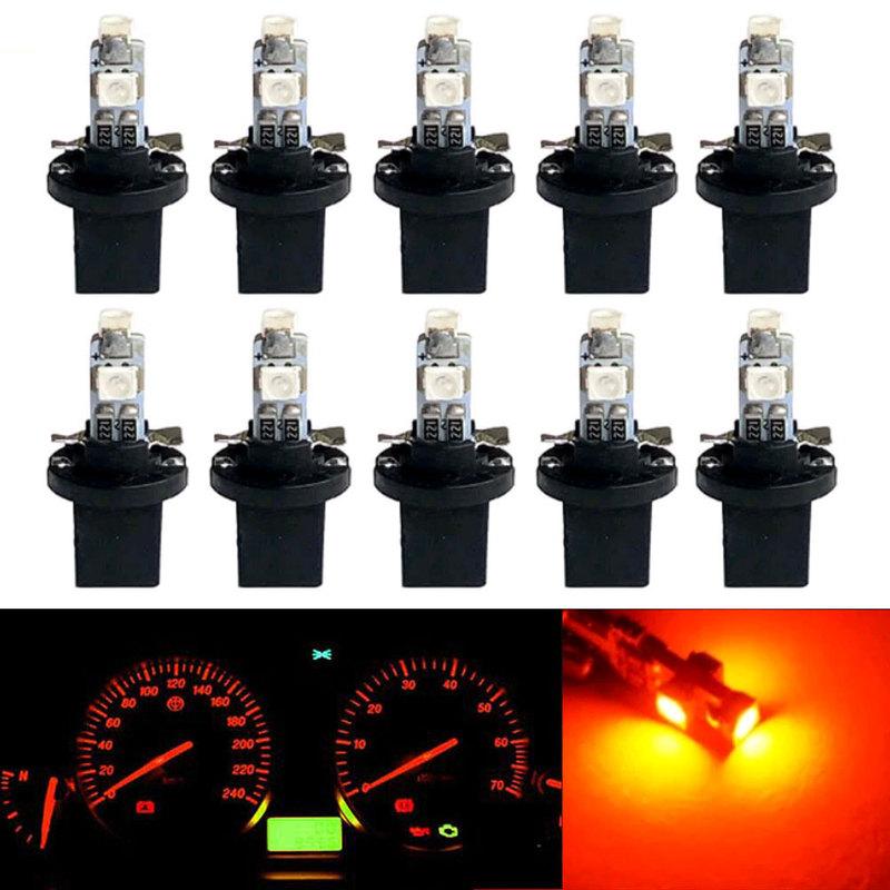 10pcs Car trument Panel Decorative Lamp Car T5 B8.5 Led Dashboard Lights Car trument Lighting Bulb Auto Light Accessories